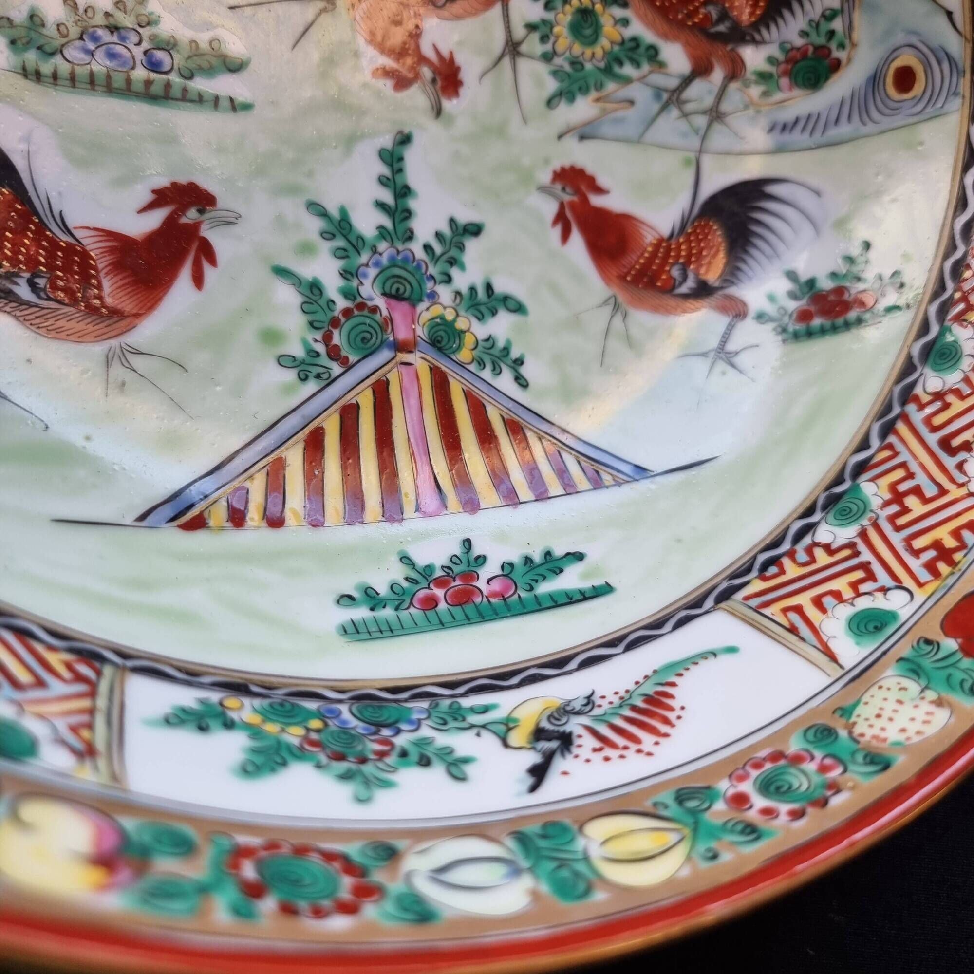 Large soup plate, bowl, salad bowl and ladle in Macao porcelain (19