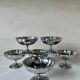 6 vintage 70s stainless steel footed bowls