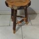 Vintage brutalist wooden stool