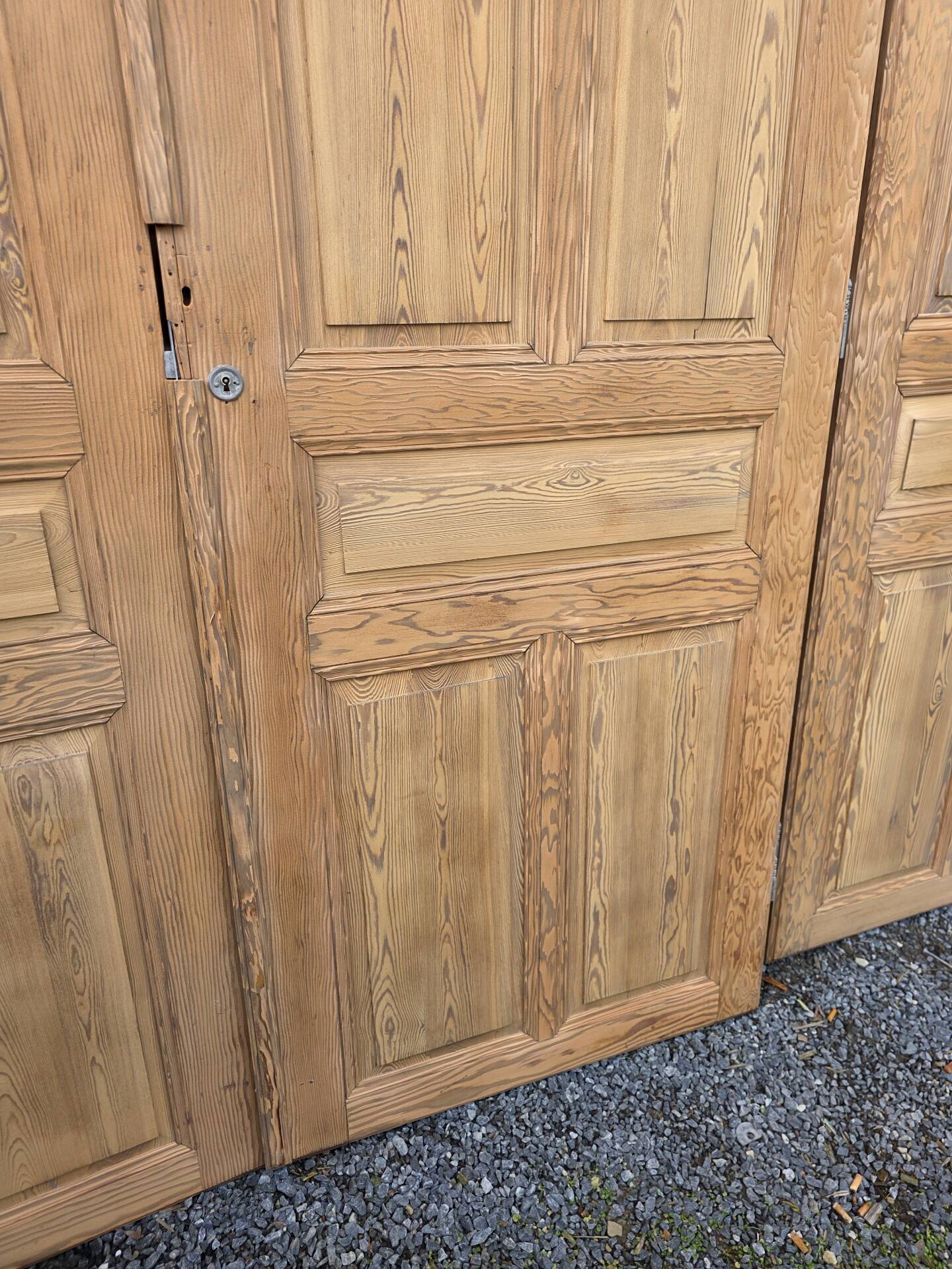 4 old cupboard doors in pitch pine