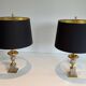 Pair of palm lamps in chrome and brass in the style of Maison Charles. Circa 1970.