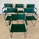 Set of 6 tubular chairs Bauhaus style design 80s/90s green