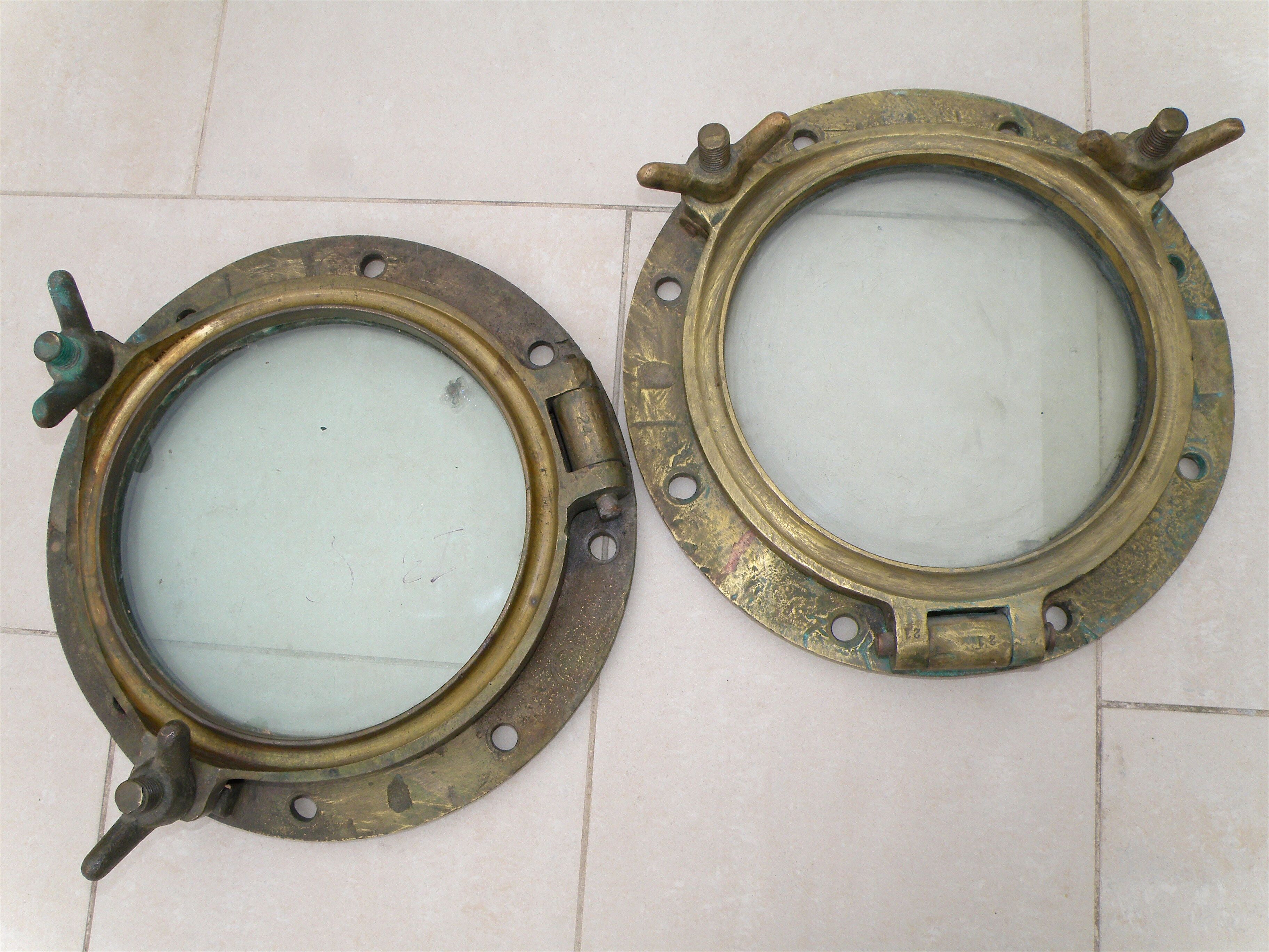 Two large windows complete old ship