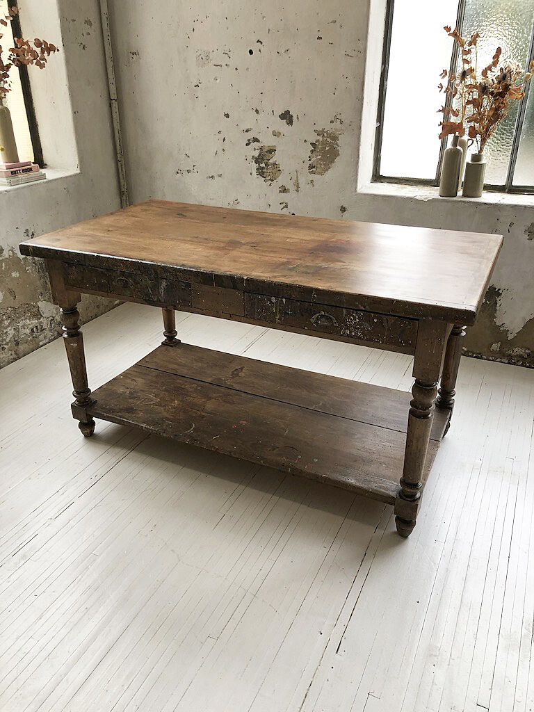 Artist studio oak draper table