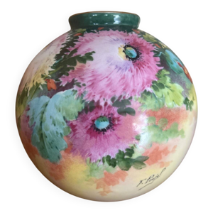 vase boule peint à la - limoges