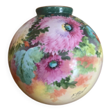 Hand-painted ball vase signed F.Poujol Limoges