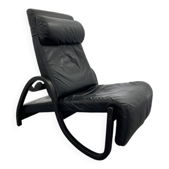 Fauteuil sinus en cuir noir de westnofa, 1970s