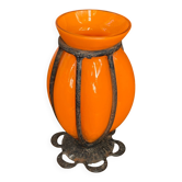 Vase en verre soufflé enchâssé