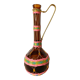 Vintage amber glass bottle scoubidou