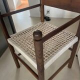 Walnut woven chair