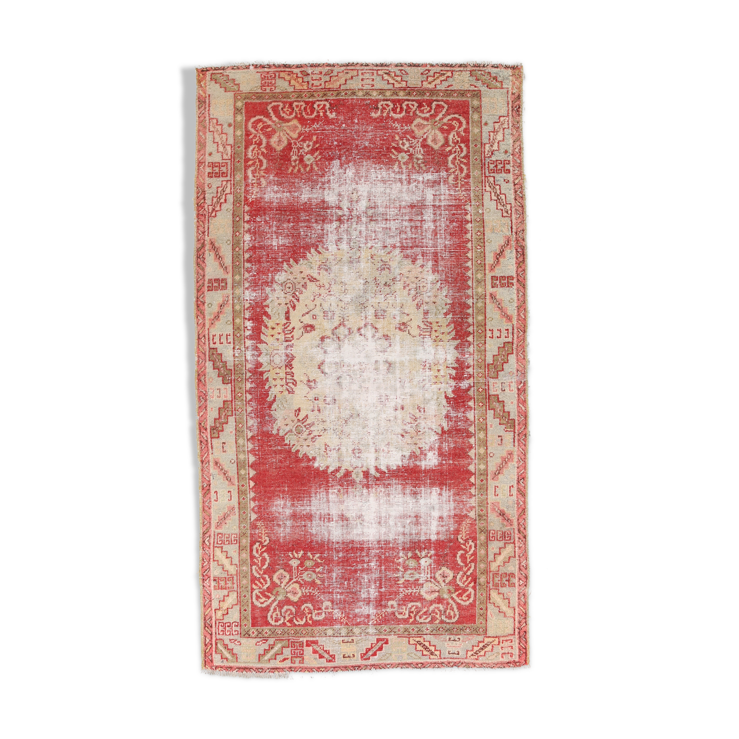 3x6 red and beige turkish rug
