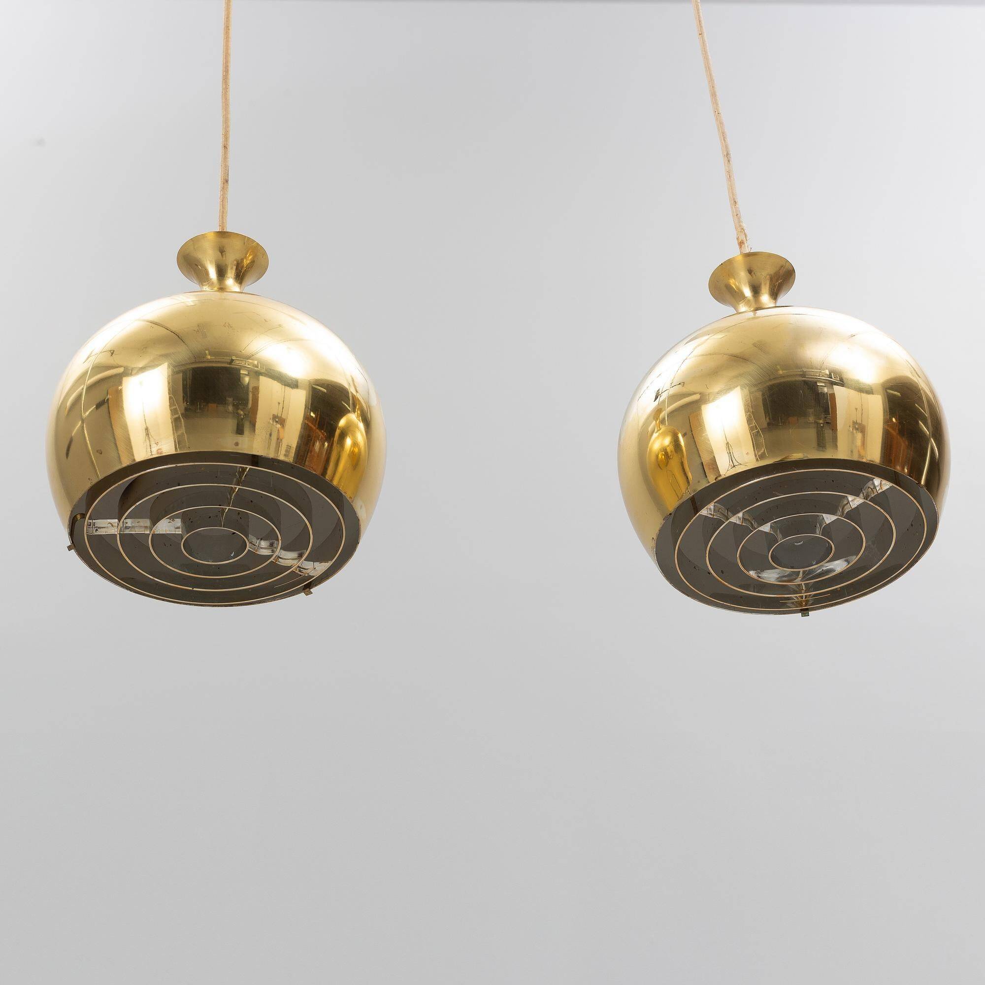 Helge Zimdal two ceiling lamps "Löken" Sweden 1970s