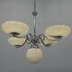 Art Deco Chrome and Glass Chandelier, 1930s