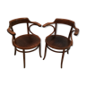 Paire de fauteuils en bois courbé