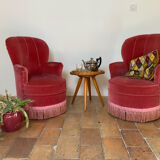 Paire de fauteuils crapaud