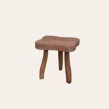 Vintage solid elm tripod stool 1960