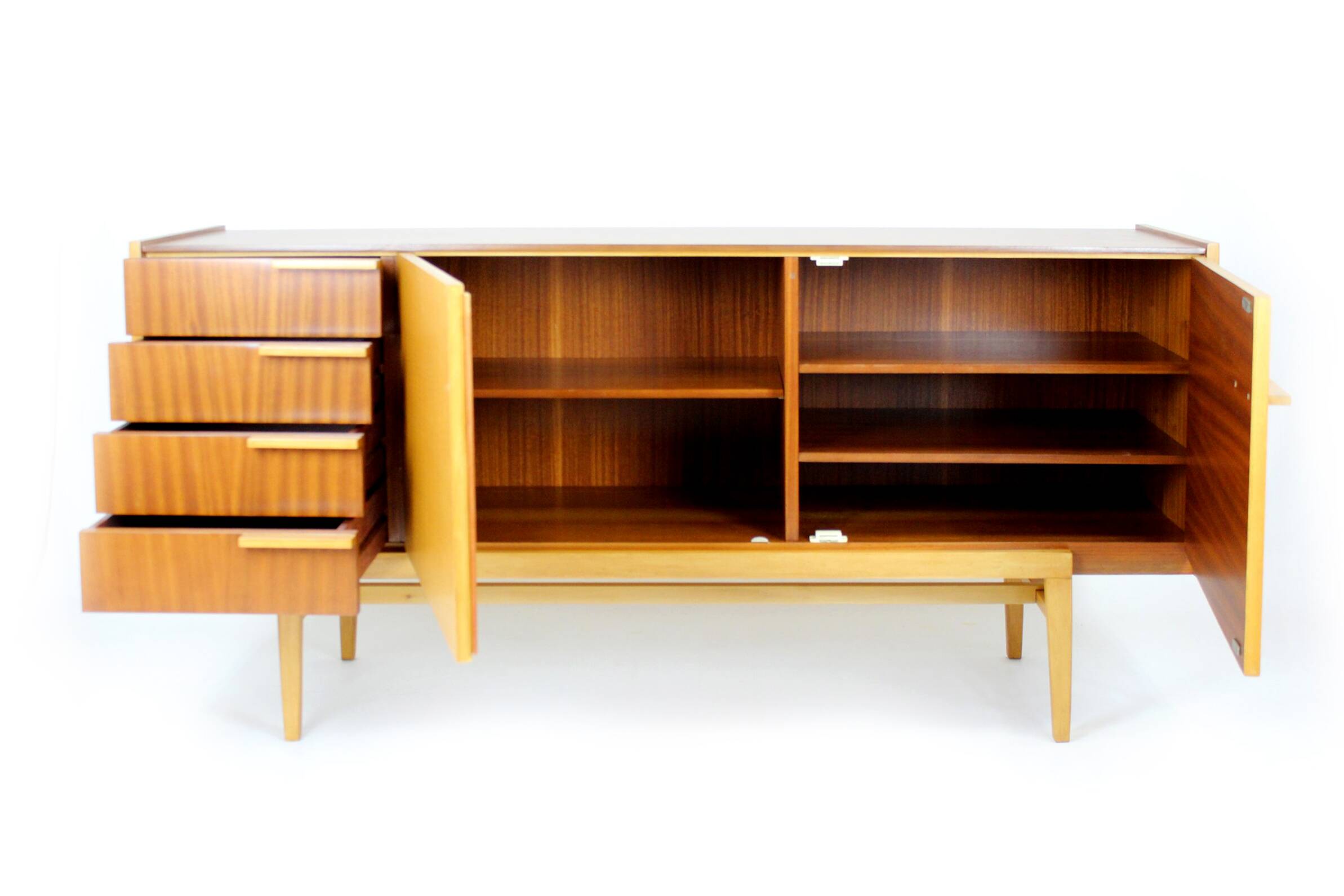 Restored Mid-Century Modern Sideboard in Mahogany and Ash. 1960s