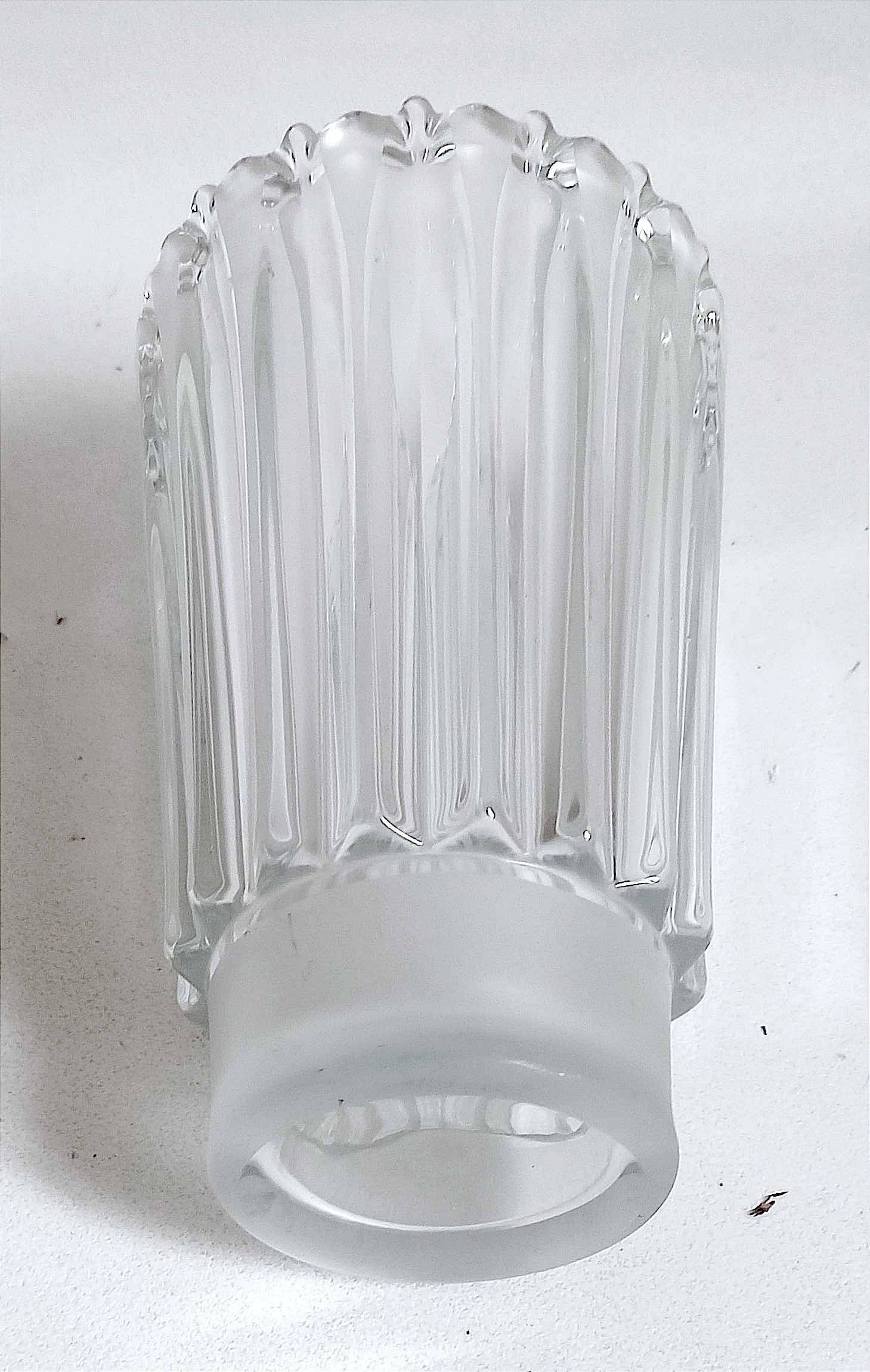 Molded pressed glass vase 1960s Height 22 cm