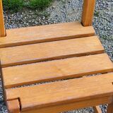 Set de 4 chaises des années 70 brutalistes en chêne