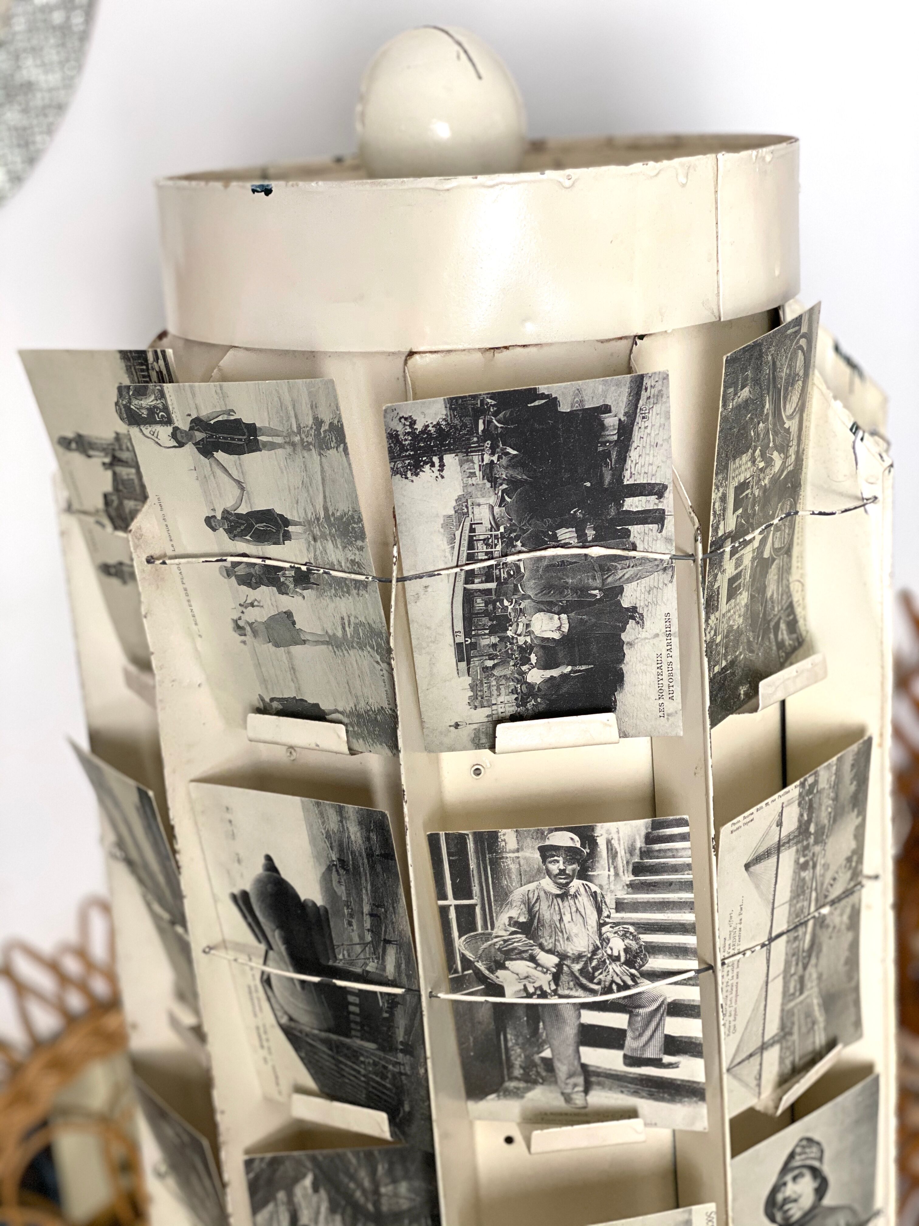 Old swirl display with seed bags