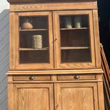 Antique 2-part sideboard in raw solid wood