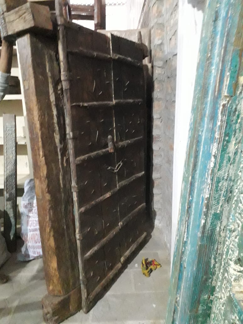 Indian door in old teak
