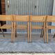 Serie de 4 chaises pliantes vintage italienne en cannage 1970s