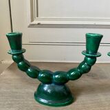 Pair of ceramic candle holders
