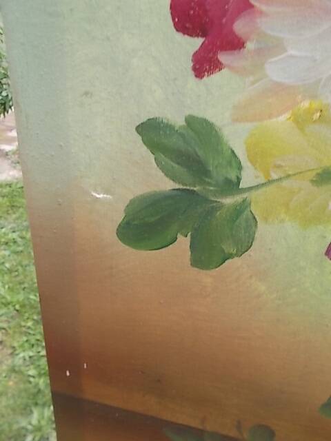 Large painting of a bouquet of flowers 91.5 x 60.5