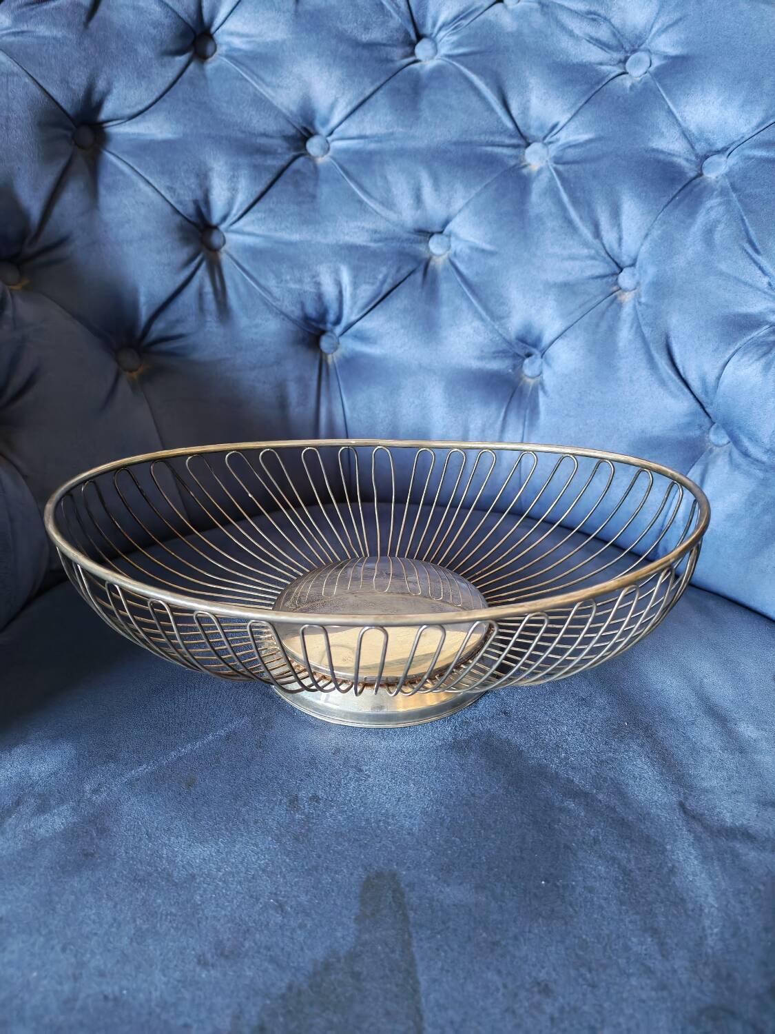 Silver-plated metal basket