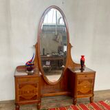 Hairdresser Art Deco styke from the early 20th century in mahogany with marquetry and mother-of-pear details