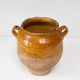Antique yellow enamel confit pot from the 19th century