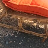 Rattan long chair and cushion