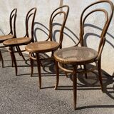 Set of 4 cane bistro chairs