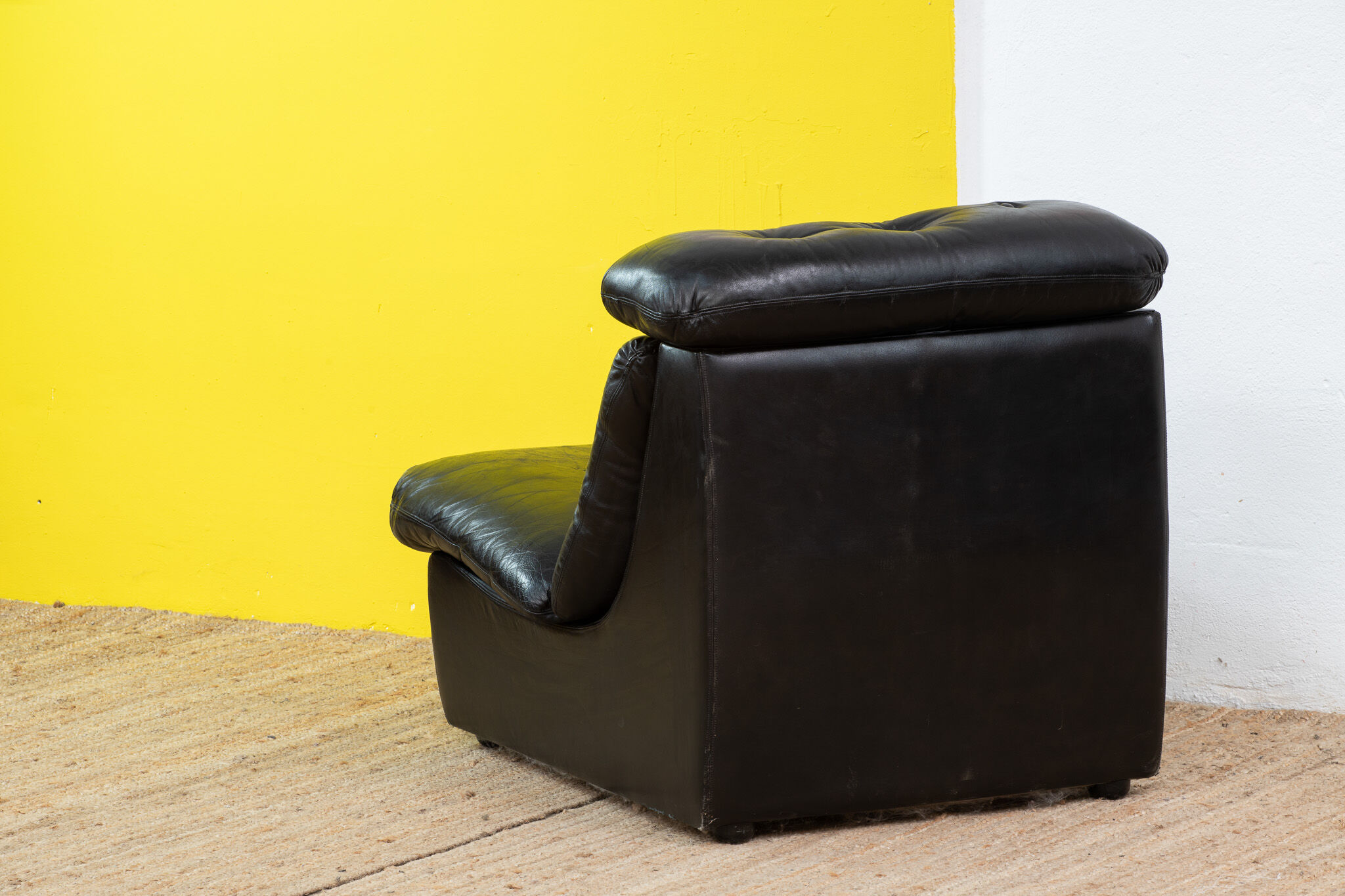 Vintage Scandinavian leather fireside chair – 75 cm