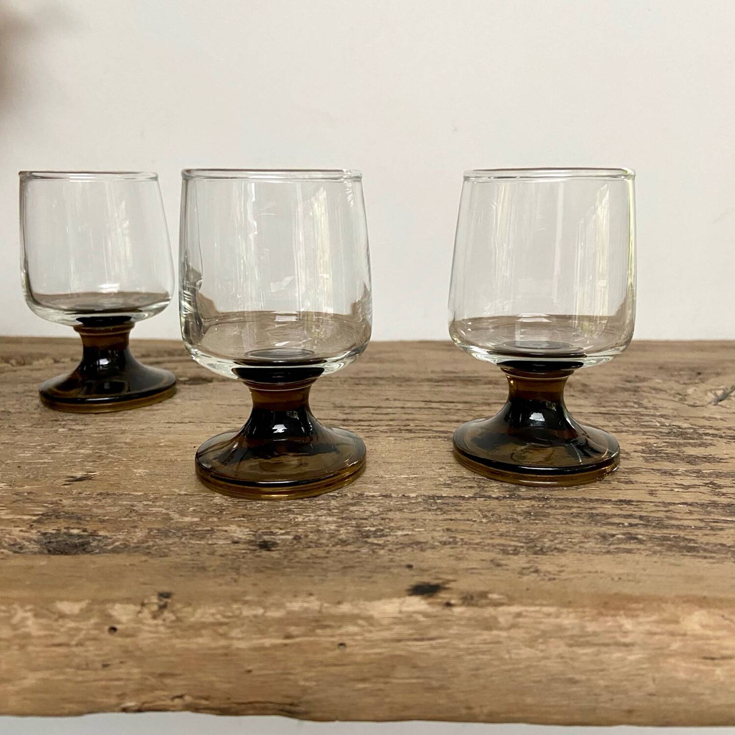 6 vintage liqueur glasses