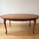 Louis XV table and 4 chairs in wood and marquetry.