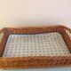 Plateau  rectangulaire en osier vintage années 60-70