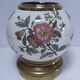 vase boule faïence laiton décor fleurs insectes début xxème