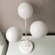 Vintage table lamp in white metal with 3 balls, 80s