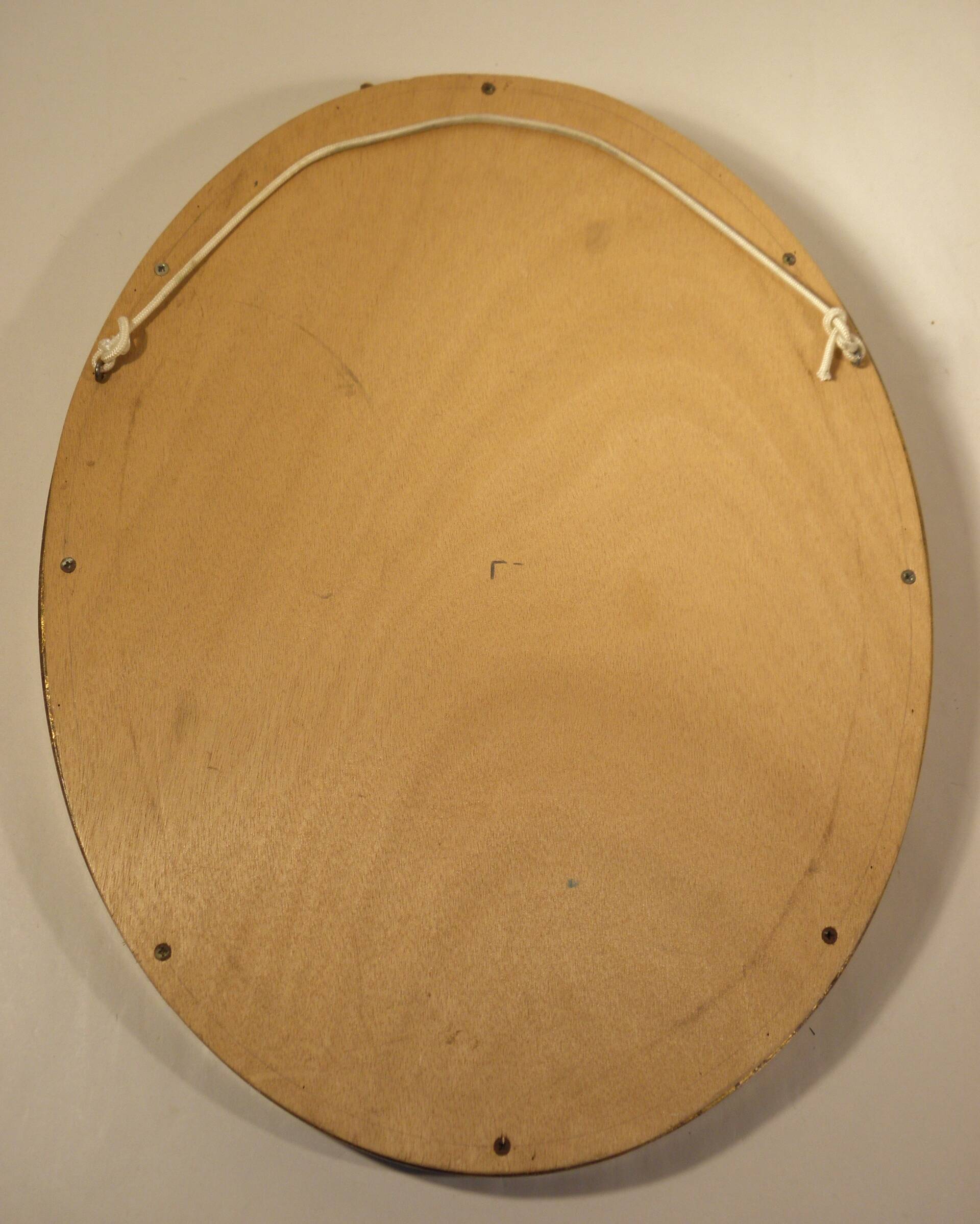 Oval gilded wood mirror 45 x 34
