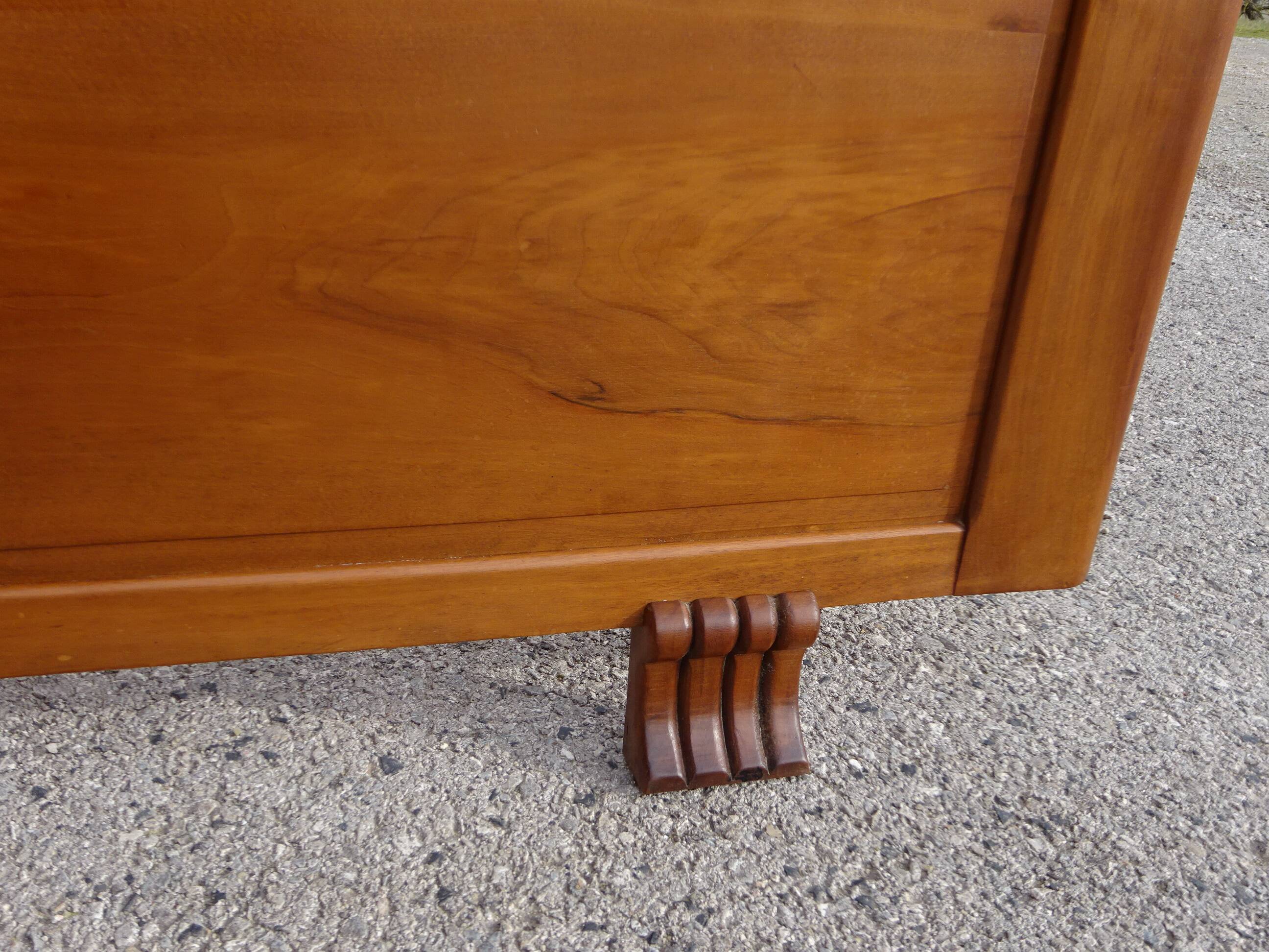 Art Deco walnut bed for 140/190cm base