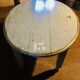 Oval bistro table from the 1930s with a lovely light blue patina