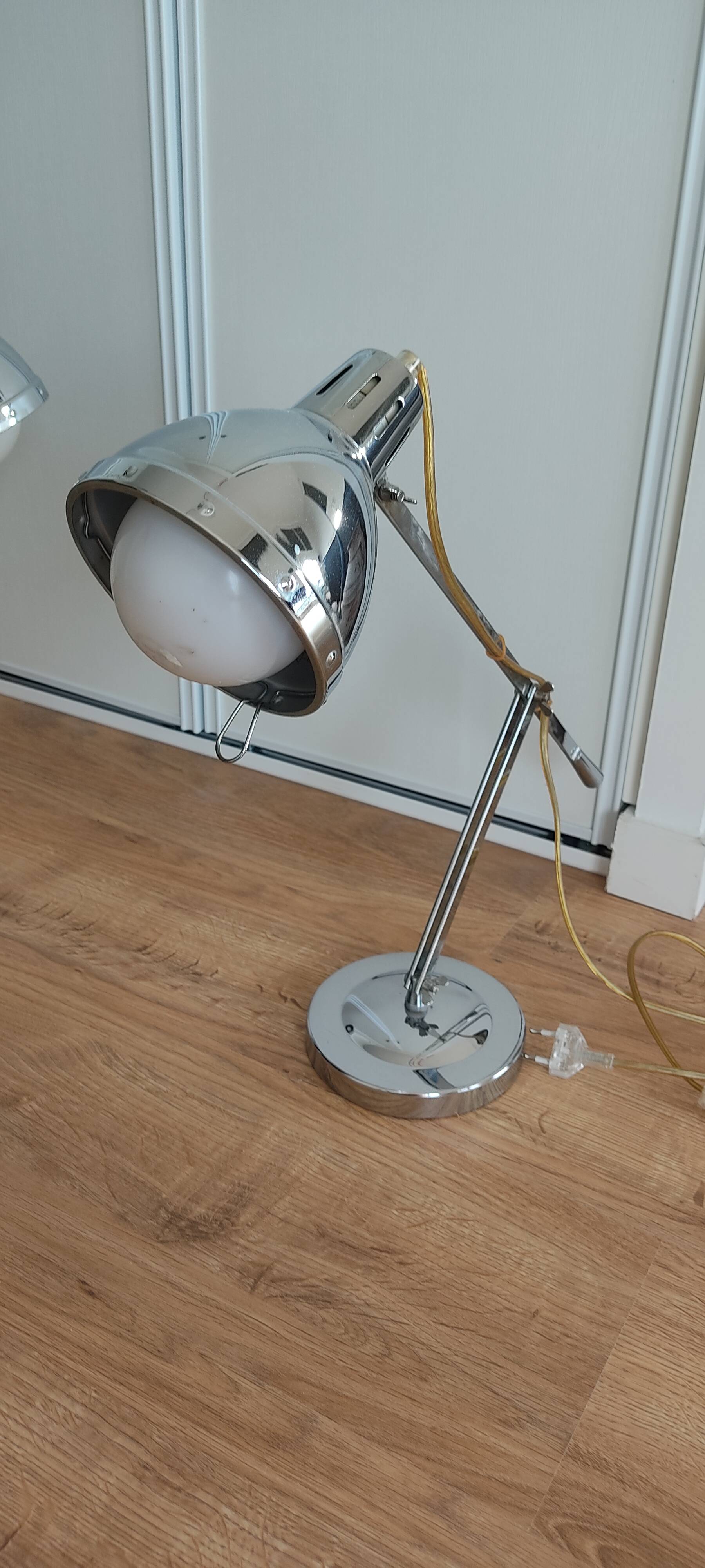 Pair of chrome lamps