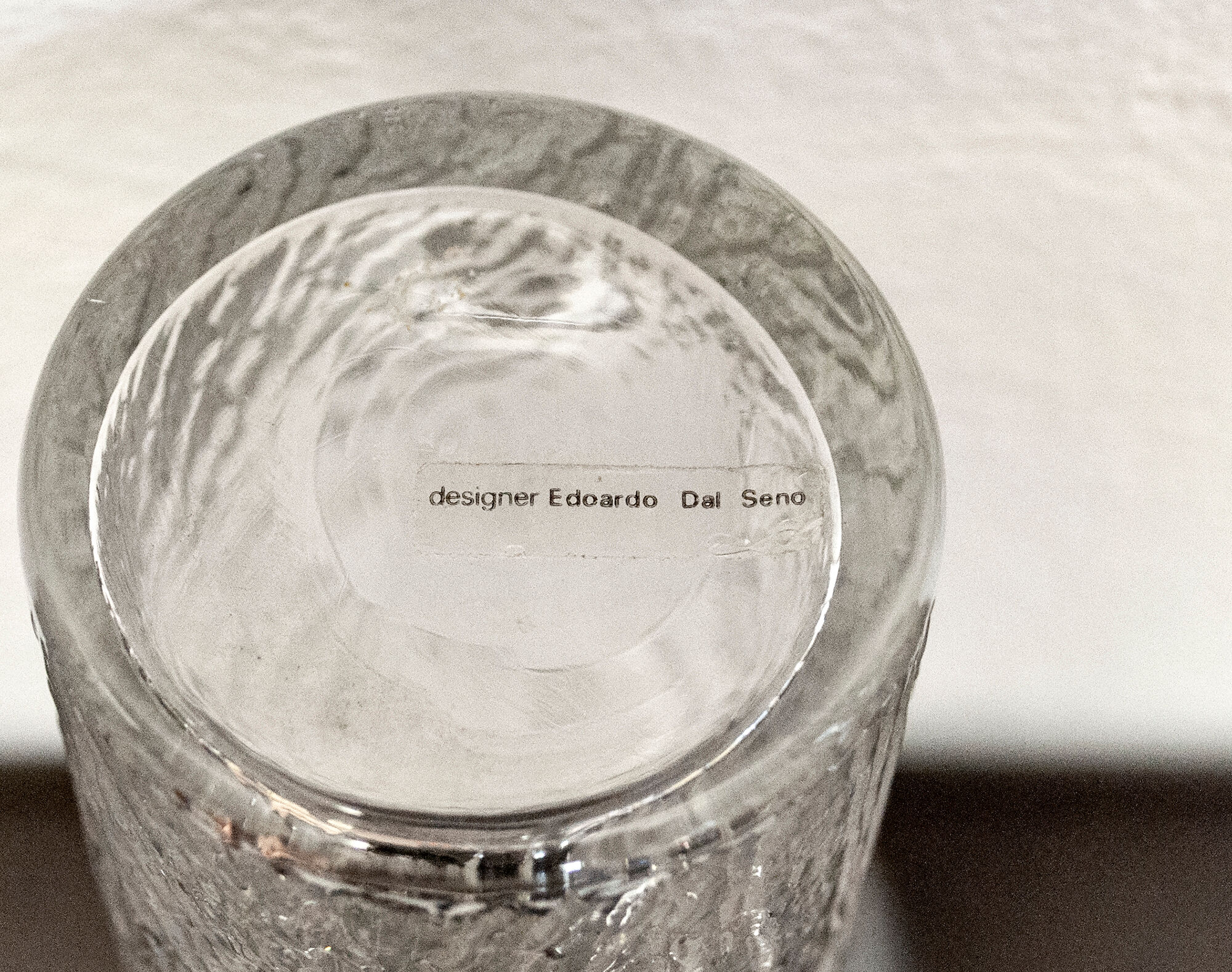 Set of four crystal glasses by Edoardo Dal Seno for Arnolfo di Cambio Italia Anni '70