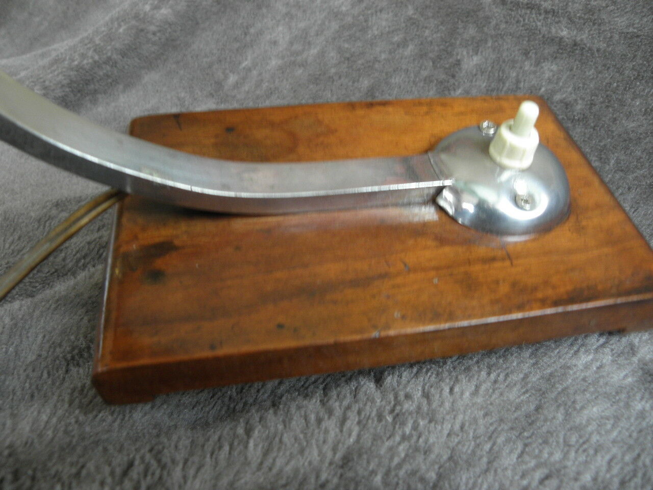 Table lamp or desk glass and vintage wood