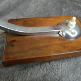 Table lamp or desk glass and vintage wood