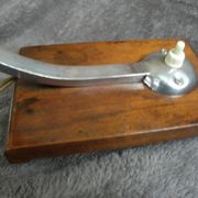 Table lamp or desk glass and vintage wood