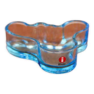 Blue glass cup by Alvaar Alto for IItala