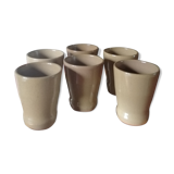 6 verres en grès émaillé